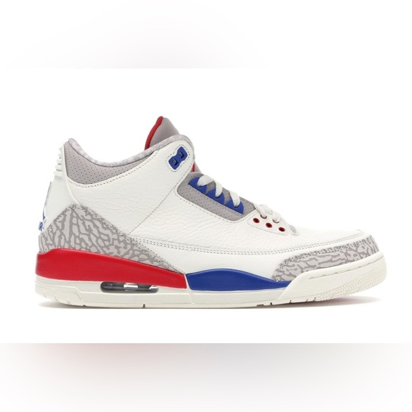 Jordan 3 Retro International Flight | SAIL/SPORT ROYAL-LIGHT BONE-FIRE RED - Picture 1 of 10